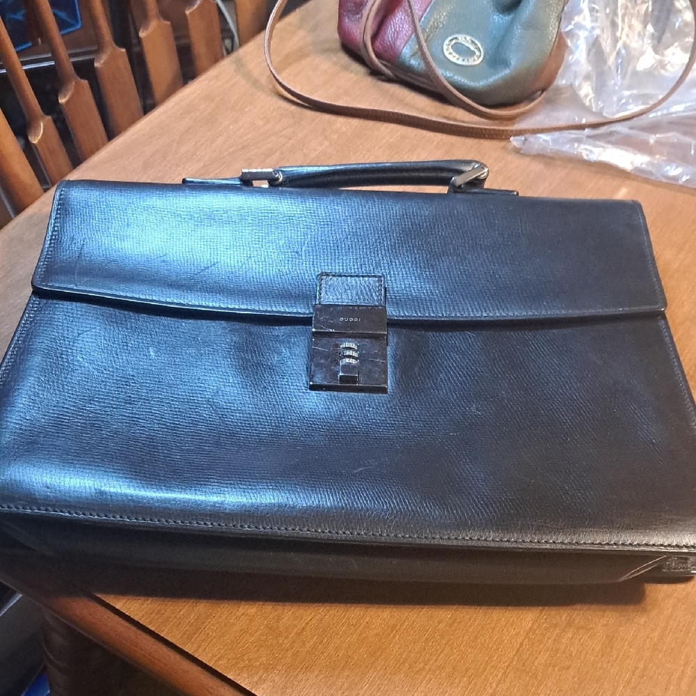Gucci Black Leather Briefcase GREAT CONDITION
